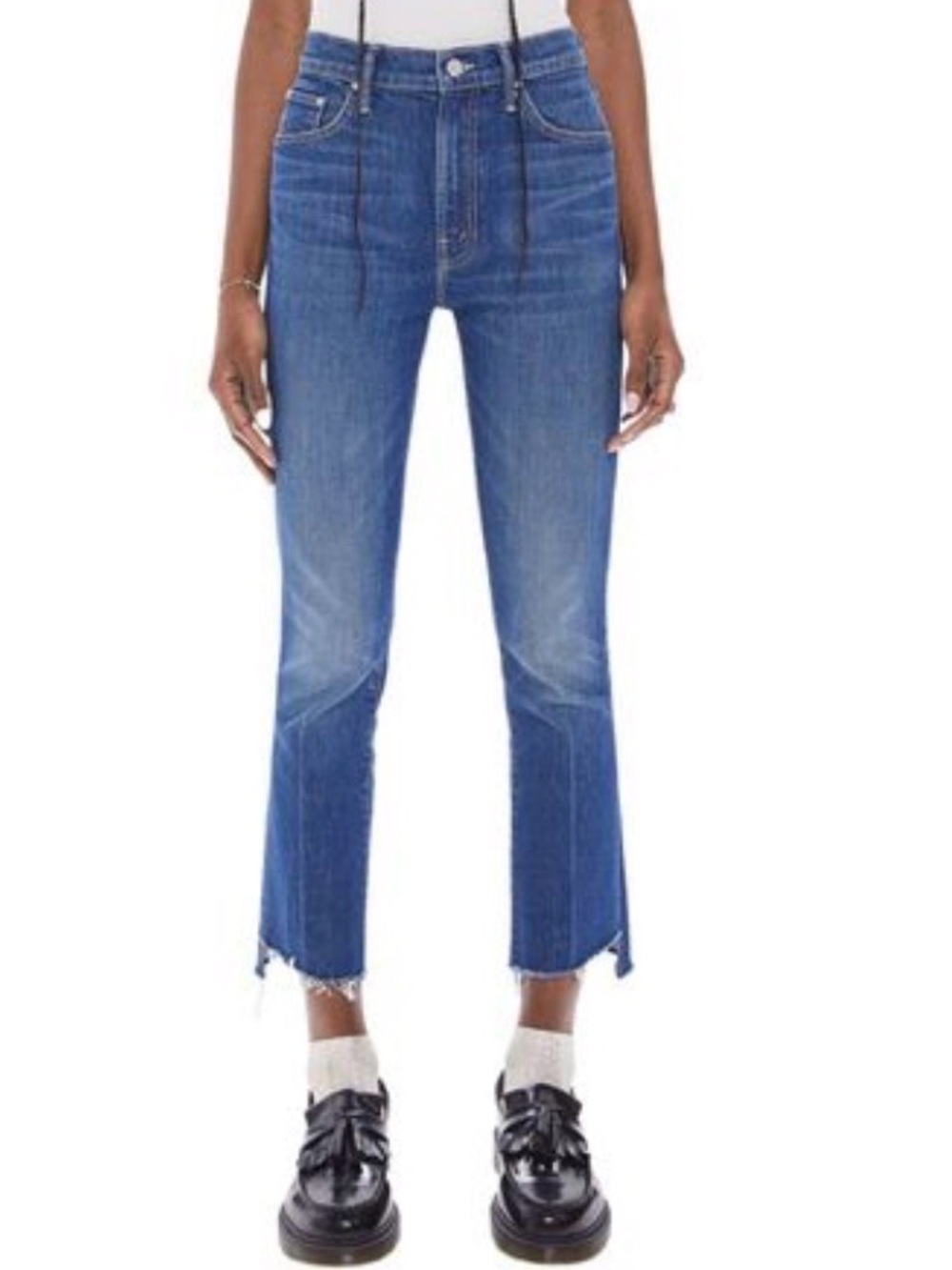 MOTHER SUPERIOR The Insider Crop Step Fray High Waist Jeans in Bad Reputation 28